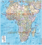 Africa Political Vector Map with Ocean Contours