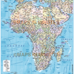 Africa Political Vector Map with Ocean Contours
